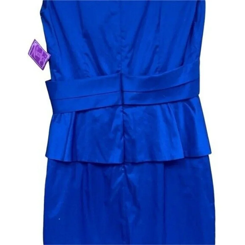 NEW! Ivy & Blu Maggy Royal Blue Peplum Boutique Starry Night Dress Size 4 - Picture 7 of 12
